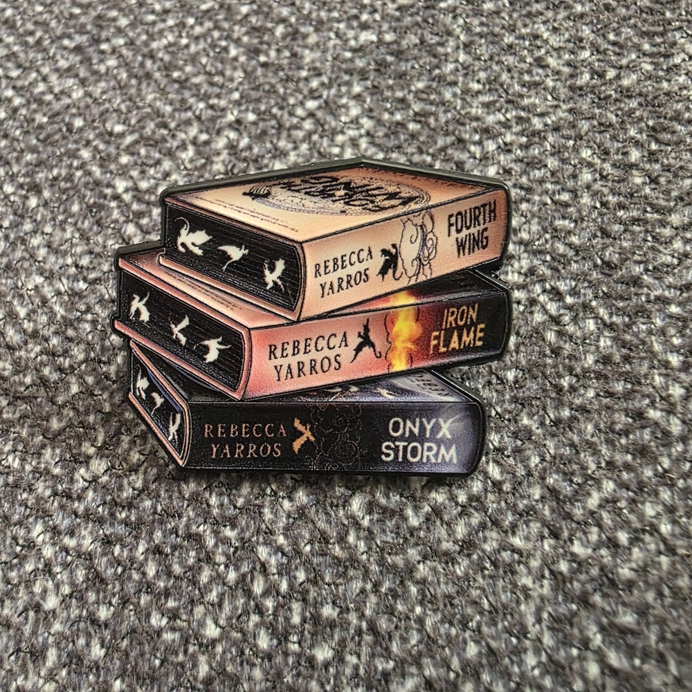 Book Stack Enamel Pin